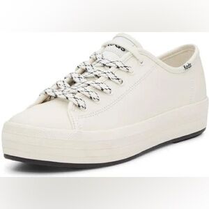 Keds Cream Triple Kick Low-Top Platform Sneaker